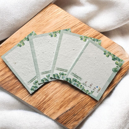 Plantable Seed Paper Message Cards/Greeting Cards/Gift Tags, That Grow into Plants | 4 Varieties of Seeds | Set of 30