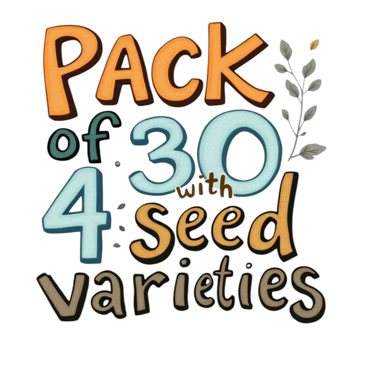 Plantable Seed Paper Message Cards/Greeting Cards/Gift Tags, That Grow into Plants | 4 Varieties of Seeds | Set of 30