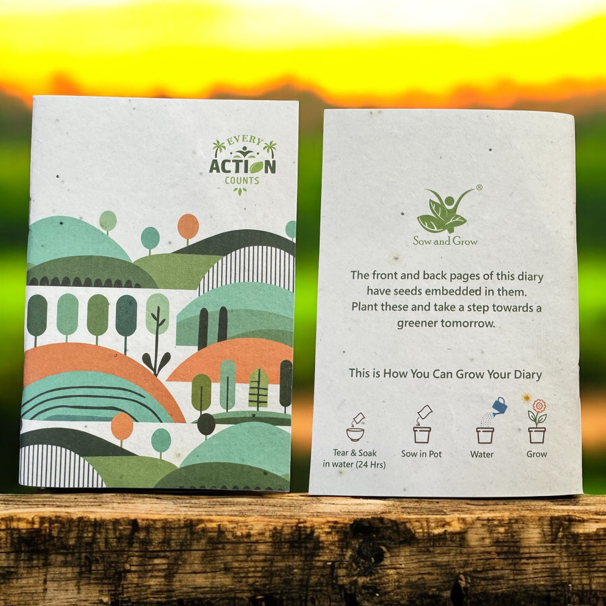 Sow and Grow Eco-Friendly Plantable Diary and Seed Pencil Combo | Set of 5
