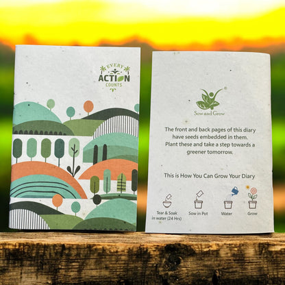 Sow and Grow Eco-Friendly Plantable Diary and Seed Pencil Combo | Set of 5