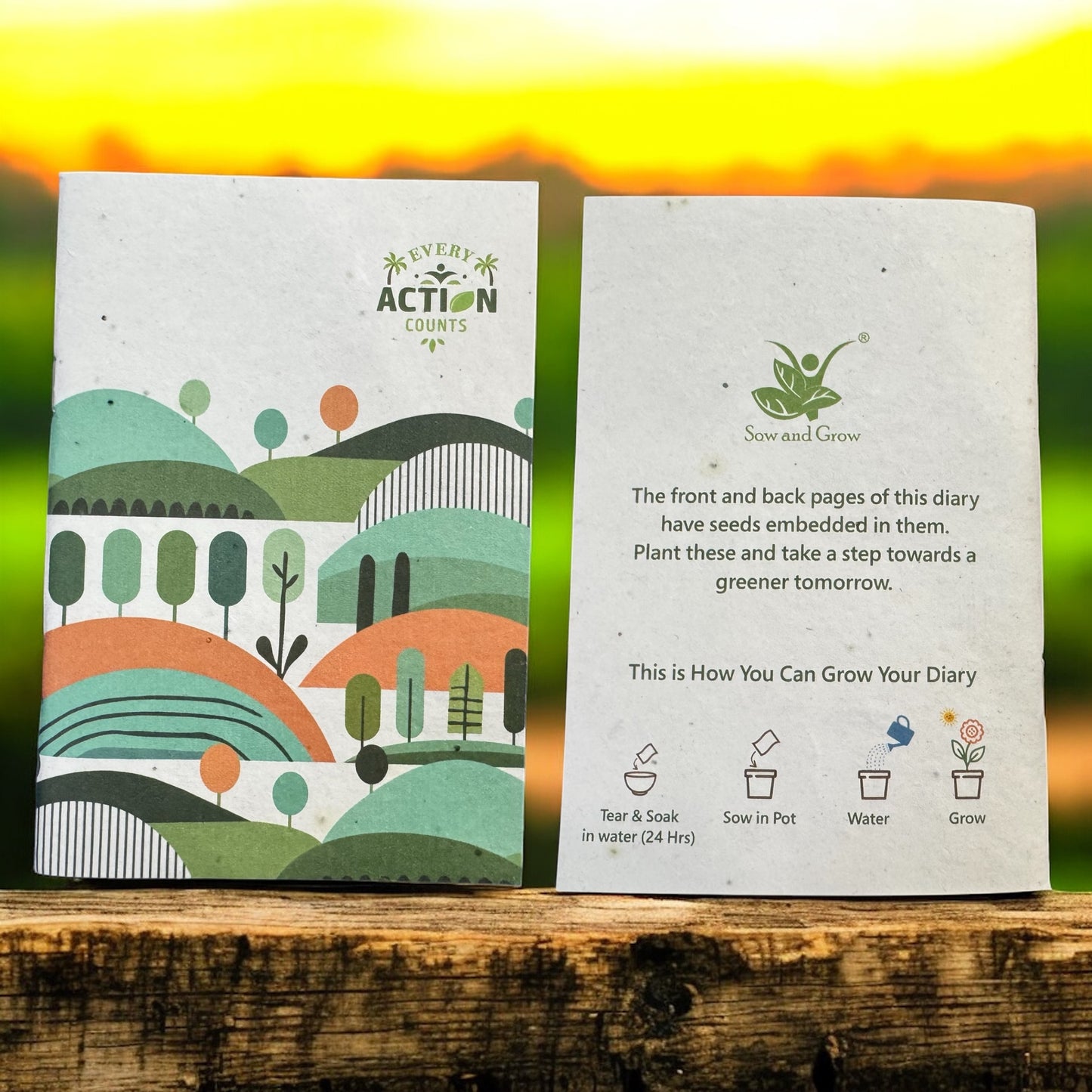 Eco-Friendly Plantable Gift Kit – 10 Seed Colour Pencils & 1 Seed Diary in a Jute Pouch | Sustainable Stationery Set | Best Eco Return Gift for Kids