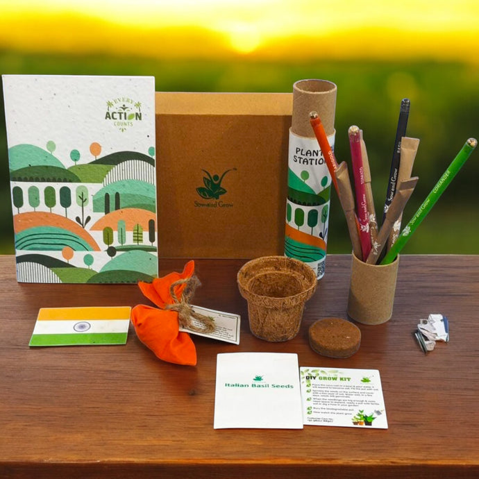 Stationary Combo with a Plantable Flag and a Mini Grow Kit