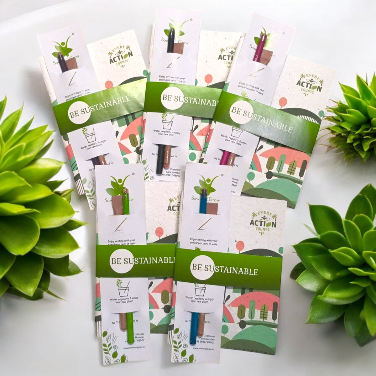 Plantable Seed Diary with Seed Paper Pen & Pencil Combo – Set of 5