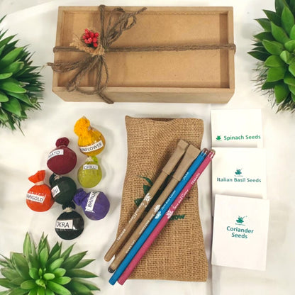 The Beej Box: 10 Types of Seeds in a Wooden Box