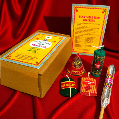 Ultimate MegaBox: Plantable Crackers + Gardening Kit + 7 Seed Balls + Organic Cow Dung Diya + Diary + 2 Plantable Pens and Pencils