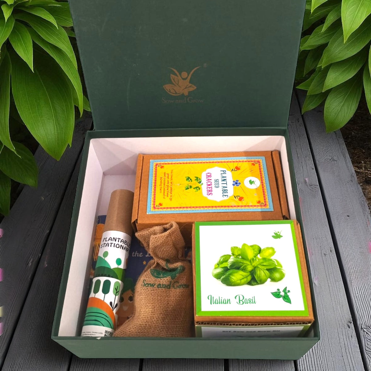Ultimate MegaBox: Plantable Crackers + Gardening Kit + 7 Seed Balls + Organic Cow Dung Diya + Diary + 2 Plantable Pens and Pencils