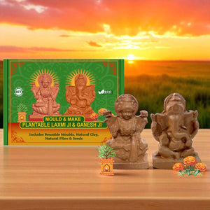 DIY Mould & Make Plantable Laxmiji and Ganeshji Kit | Eco-Friendly Idol Making Kit for Kids & Adults