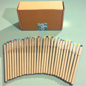 Box of 50 Plantable Seed Pens with Seed-Filled Cap | Eco-Friendly & Biodegradable Writing Pens | Pack of 50
