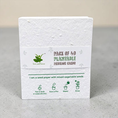 Plantable Message Cards/ Gift Tags: Pack of 40