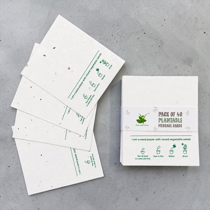 Plantable Message Cards/ Gift Tags: Pack of 40