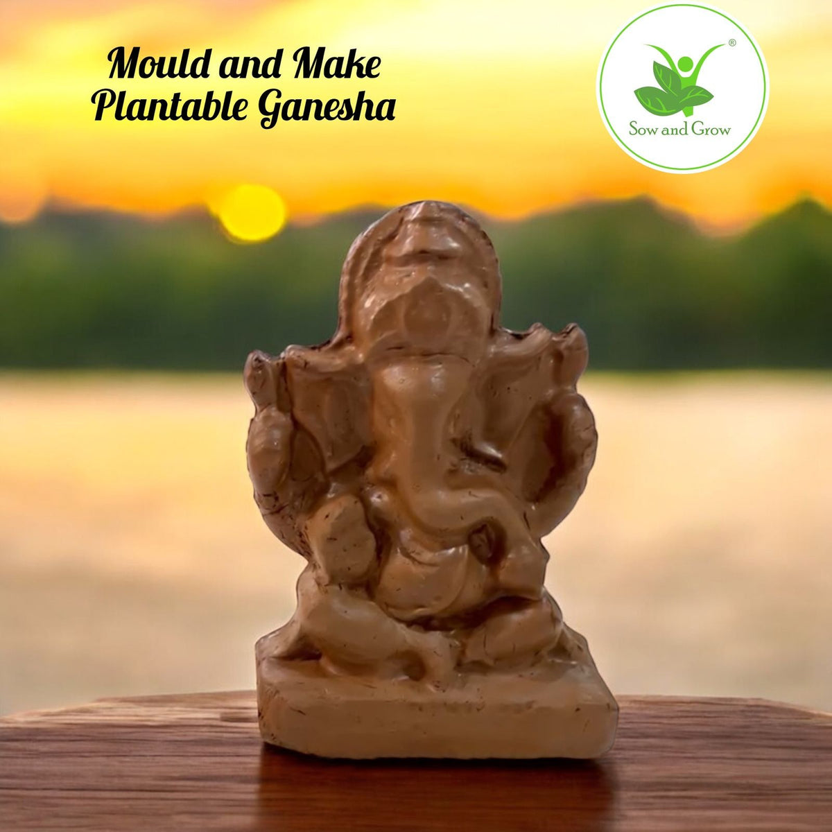 DIY Mould & Make Plantable Ganesha Kit | Eco-Friendly Ganpati Making Kit for Kids & Adults | Natural Clay, Seeds & Mould | Ideal for Ganesh Chaturthi Craft, Gifts, Home Decoration