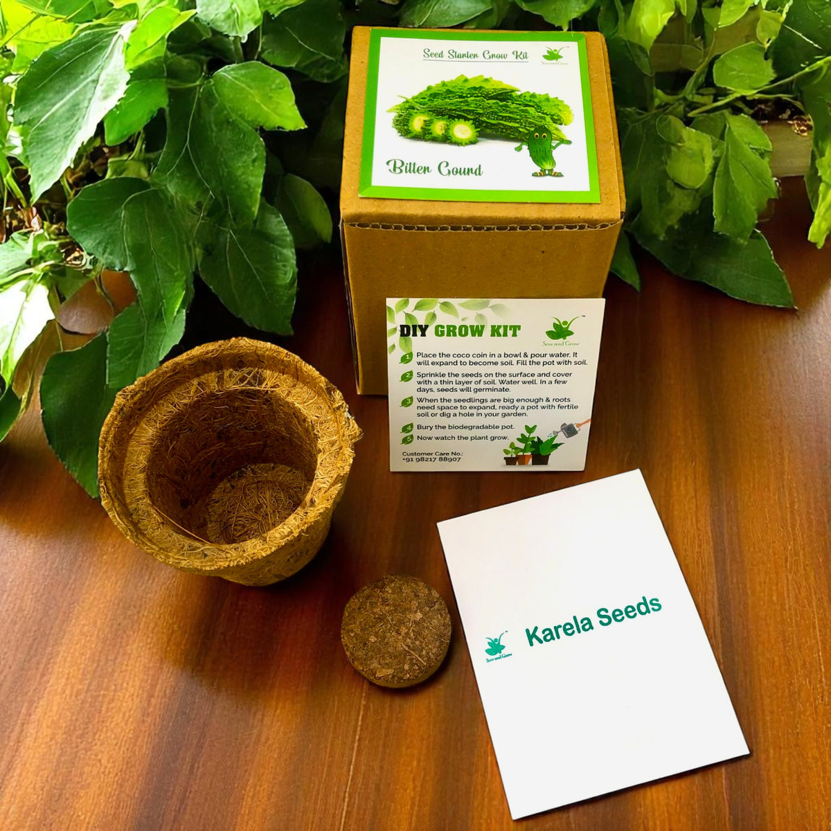 Mini Bitter Gourd (Karela) Grow Kits – Set of 9 | Eco-Friendly DIY Gardening Gift Pack for Kids & Adults | Return Gift Ideas