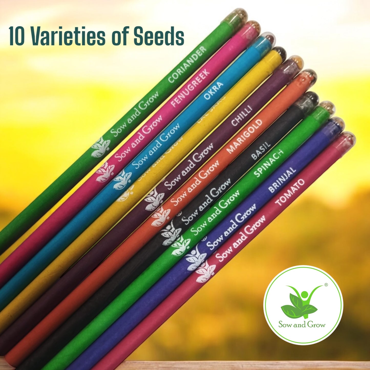 Sow and Grow Eco-Friendly Plantable Diary and Seed Pencil Combo | Set of 5