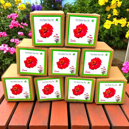 Mini Zinnia Flower Grow Kits – Set of 9 | Eco-Friendly DIY Gardening Gift Pack for Kids & Adults | Return Gift Ideas