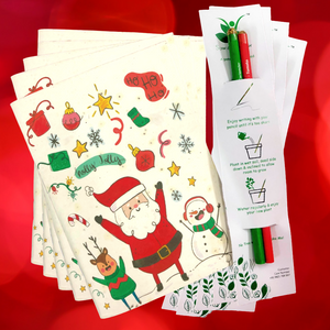 Sow and Grow Christmas Theme Diary and 2 Plantable Pencils Combo: Set of 5 | Perfect for Gifting to Kids and Adults