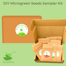 Load image into Gallery viewer, Sow and Grow Sampler Pack of Easy Growing Microgreen Seeds with Growing Instructions | Grow Your Own Super Salad | Combo Seed Pack of 10 Varieties
