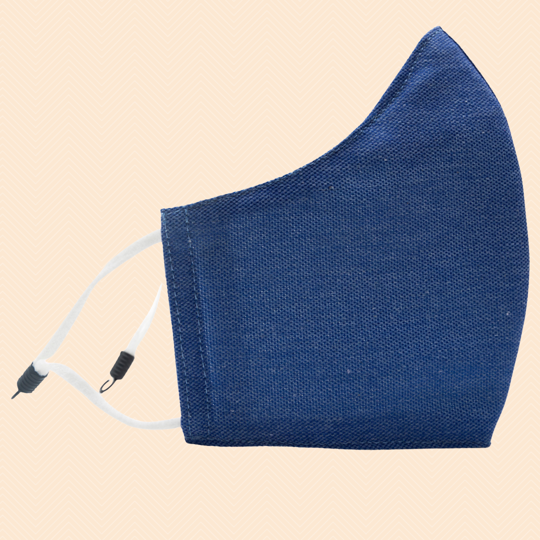 Pack of 3 Dark Blue, Camouflage, Black | Conical Protective Face Cover with a Pocket, Adjustable Ear Loops and Nose Wire