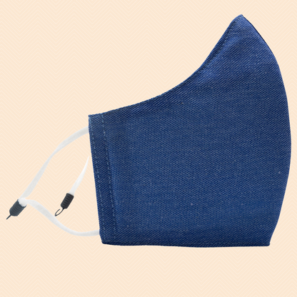 Pack of 3 Dark Blue, Camouflage, Black | Conical Protective Face Cover with a Pocket, Adjustable Ear Loops and Nose Wire