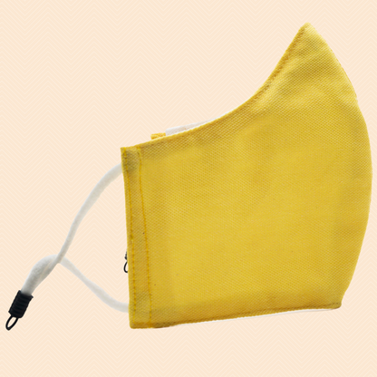 Pack of 3 Yellow, Camouflage Blue, Black | Conical Protective Face Cover with a Pocket, Adjustable Ear Loops and Nose Wire