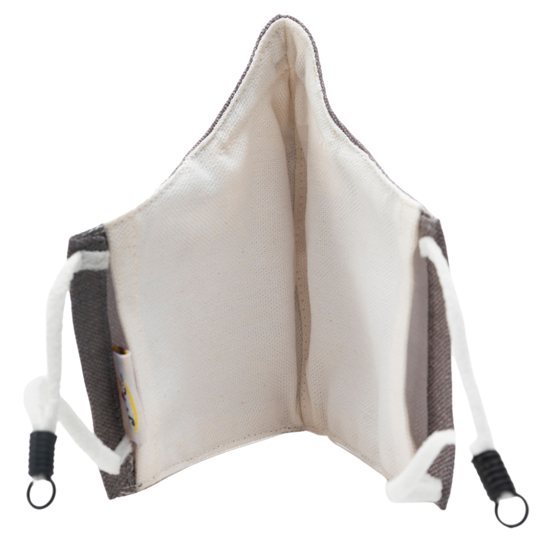 Grey Colour | Conical Protective Face Cover with a Pocket, Adjustable Ear Loops and Nose Wire