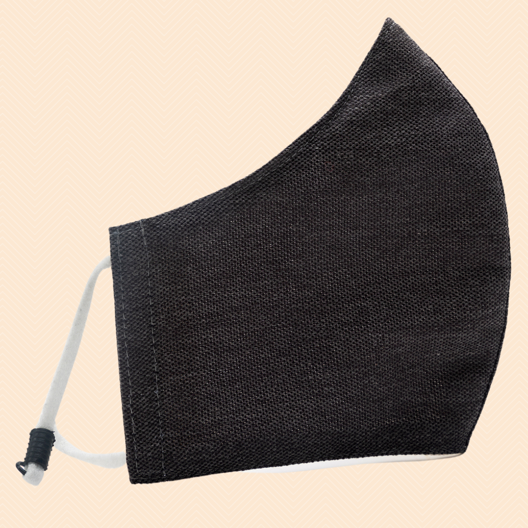 Pack of 3 Black Solid Colour | Conical Protective Face Cover with a Pocket, Adjustable Ear Loops and Nose Wire