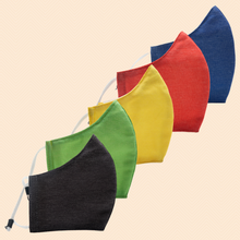 Load image into Gallery viewer, Pack of 5 Colour Splash | Conical Protective Face Covers with a Pocket, Adjustable Ear Loops and Nose Wire
