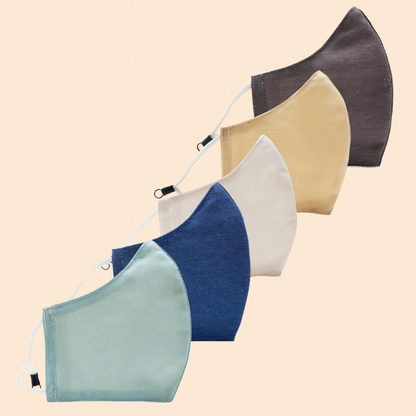 Pack of 5 Oasis | Conical Protective Face Covers with a Pocket, Adjustable Ear Loops and Nose Wire