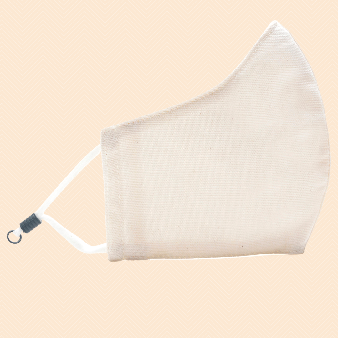 Pack of 3 White Solid Colours | Conical Protective Face Cover with a Pocket, Adjustable Ear Loops and Nose Wire