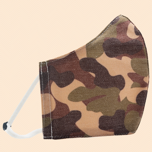 Camouflage Theme | Conical Protective Face Cover with a Pocket, Adjustable Ear Loops and Nose Wire