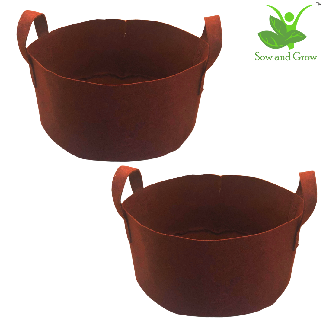 Geo Fabric Grow Bag for Vegetables, Fruits || Heavy Duty 500 GSM || for Terrace Garden || Size 36 x 18 inches || Set of 2