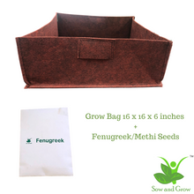 Load image into Gallery viewer, Large Grow Bag and Fenugreek/Methi Seeds Grow it Yourself Vegetable Kit
