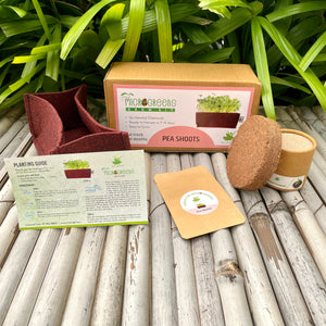 Microgreens Grow Kit: Pea Shoots 50 grams || Easy to Use Kit for Beginner Gardeners