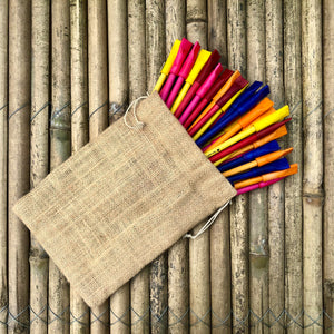Sow and Grow Box of 50 Plantable Seed Pens Colourful | Jute Potli Bulk Packaging | Grow Plants from Pens