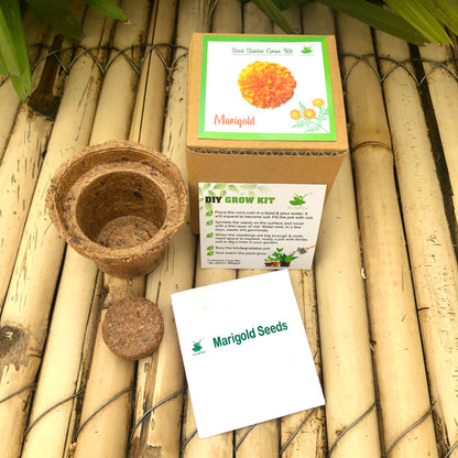 The Metal Trunk Hamper 1: Shadow Diya, Cow Dung Diyas, Mini Gardening Kit, Leafy Vegetable Seeds, Plantable Stationary