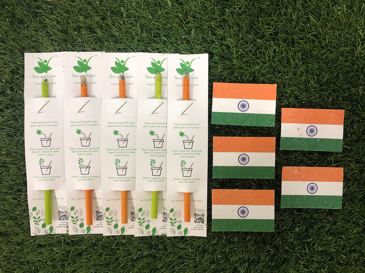 Plantable Pencil + Plantable Flag Badge Combo: Set of 10