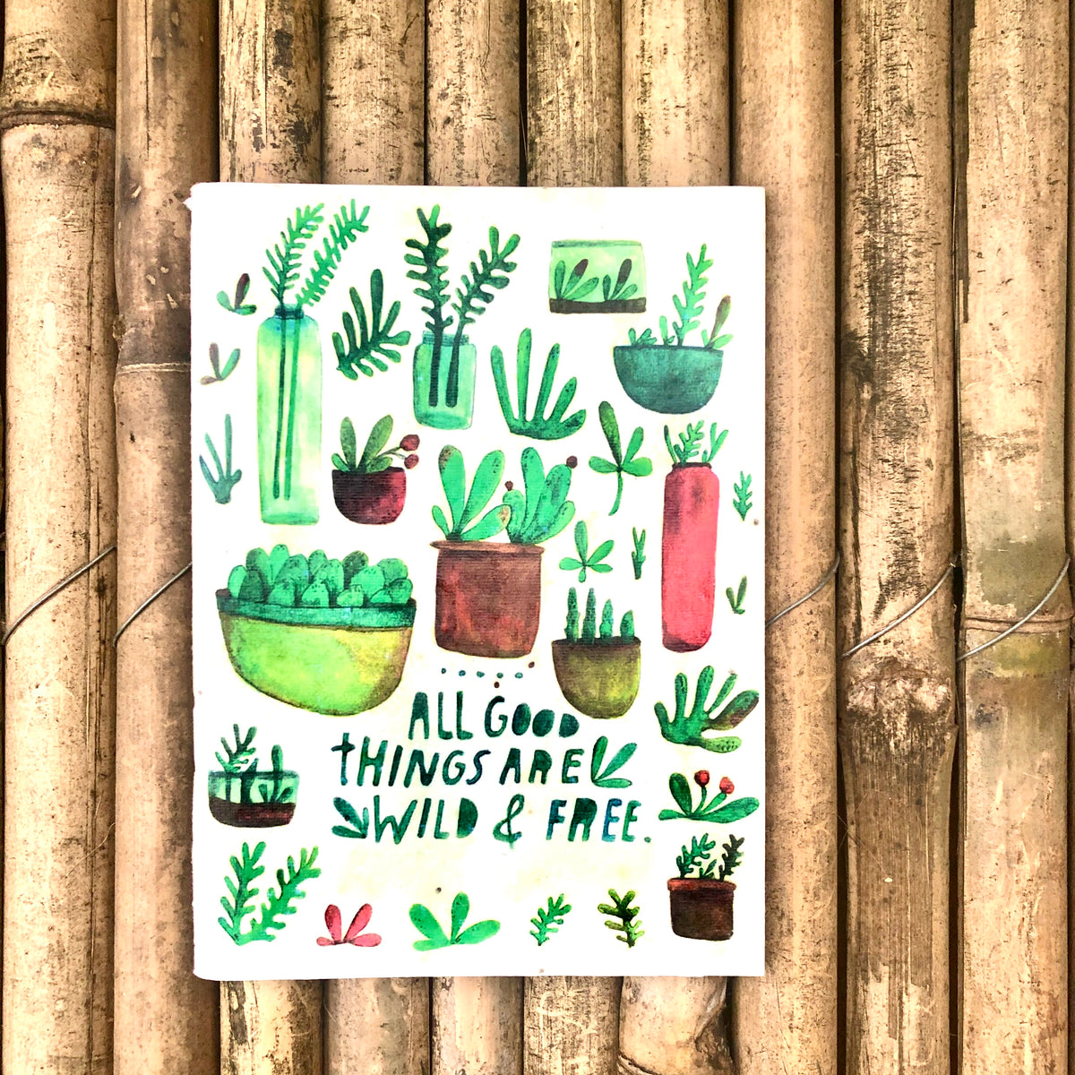 Plantable Diary "All Good Things Are Wild and Free": Set of 5 Gift Pack