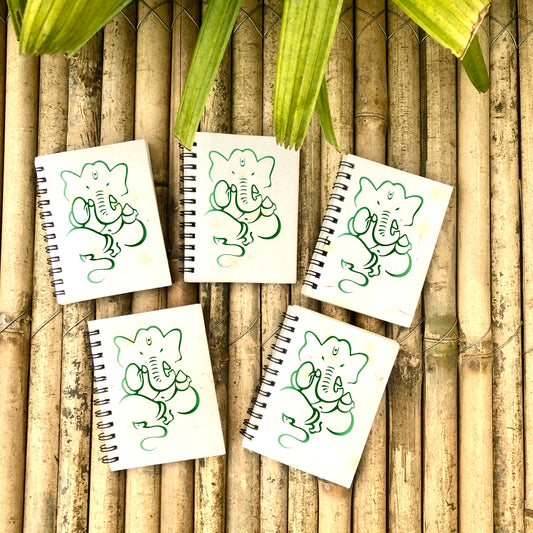 Sow and Grow Eco-Friendly Plantable Ganesha Mini Spiral Notepad | Set of 5