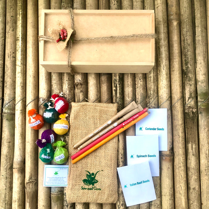 The Beej Box: 10 Types of Seeds in a Wooden Box