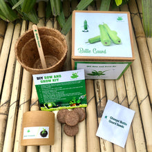 Load image into Gallery viewer, Sow and Grow DIY Gardening Kit of Gheeya/ Bottle Gourd (Grow it Yourself Vegetable Kit)
