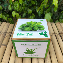 Load image into Gallery viewer, Sow and Grow DIY Gardening Kit of Italian Basil Genovese (Grow it Yourself Herb Kit)
