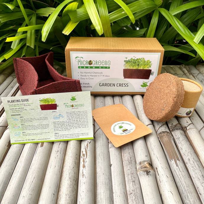 Microgreens Grow Kit: Garden Cress 20 grams || Easy to Use Kit for Beginner Gardeners
