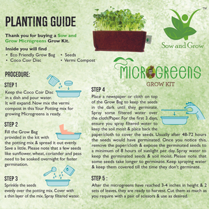 Microgreens Grow Kit: Safflower 30 grams || Easy to Use Kit for Beginner Gardeners