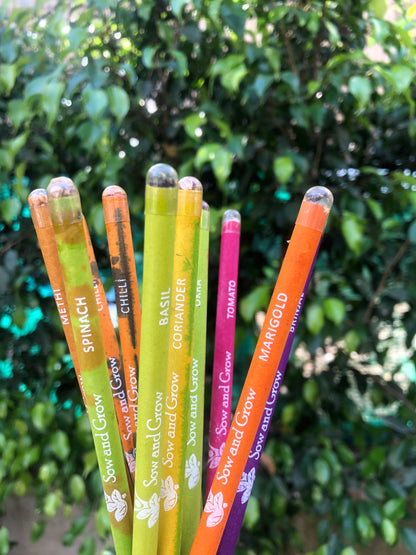 Plantable 2+2 Combo : 2 Seed Pencils + 2 Seed Paper Pens in a Re-usable Stationary Box