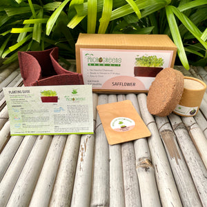 Microgreens Grow Kit: Safflower 30 grams || Easy to Use Kit for Beginner Gardeners