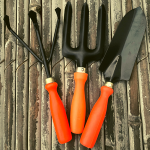 Sow and Grow Gardening Tools Kit 3-in-1: Hand Cultivator, Trowel, Garden Fork