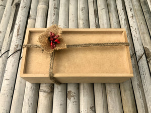 Diwali Wooden Box Hamper with Tealight Holder: Plantable Mini Notepad + 2 Seed Balls + 2 Plantable Pens + Ganesha Shadow Diya Tealight Holder + Cow Dung Diyas